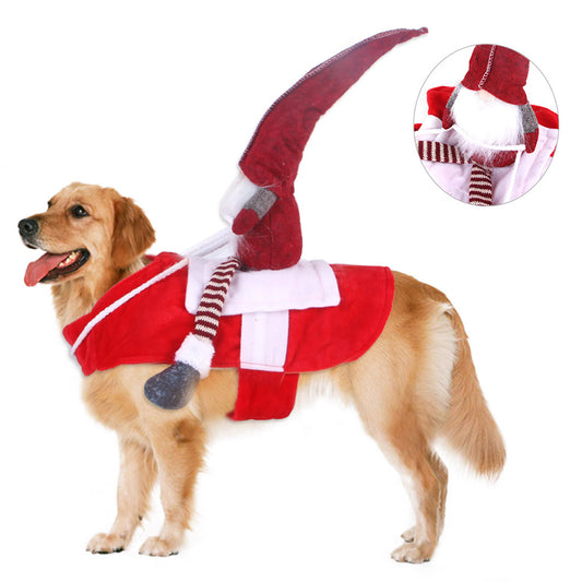 Christmas Gonk Dog-Riding Costume