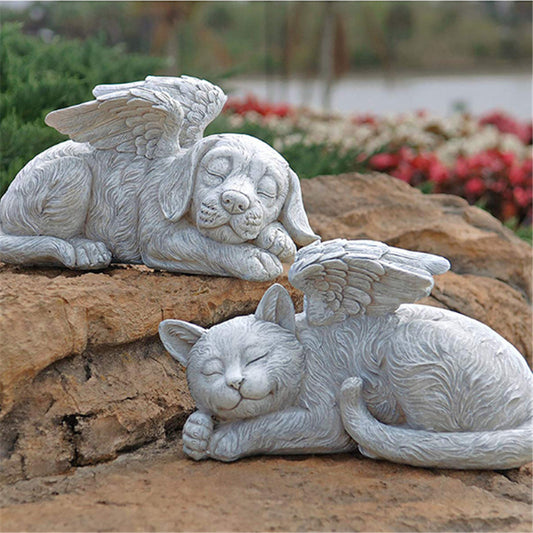 Dog Or Cat Angel, Pet Memorial Grave Marker/Statue
