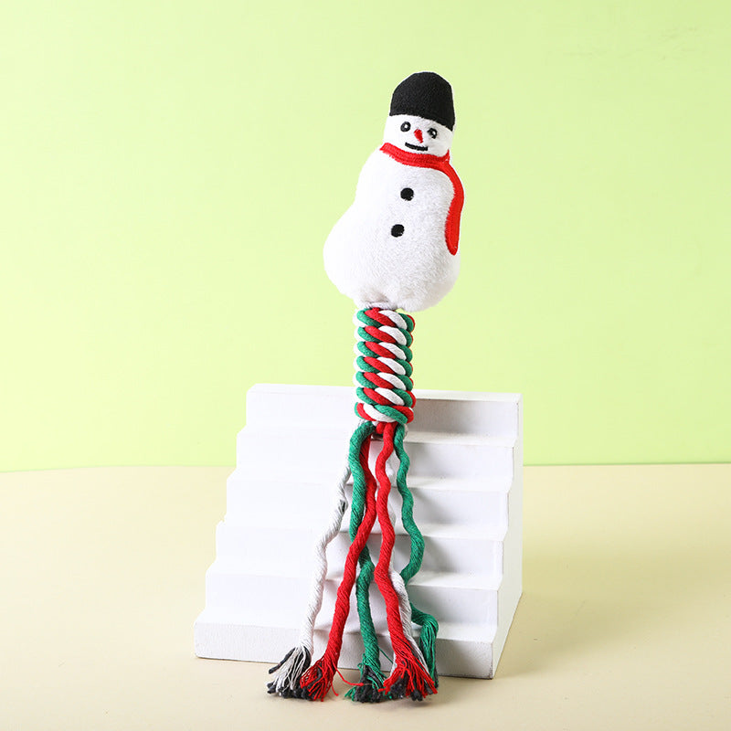Christmas Rope & Plush Dog Toy