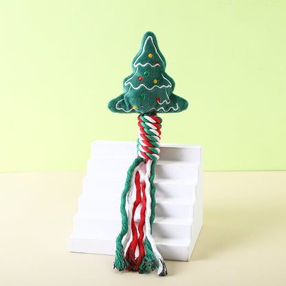 Christmas Rope & Plush Dog Toy