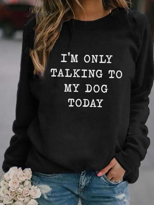 Oversized Sweatshirt With Pullover Round Neck Print - Pet Perfection