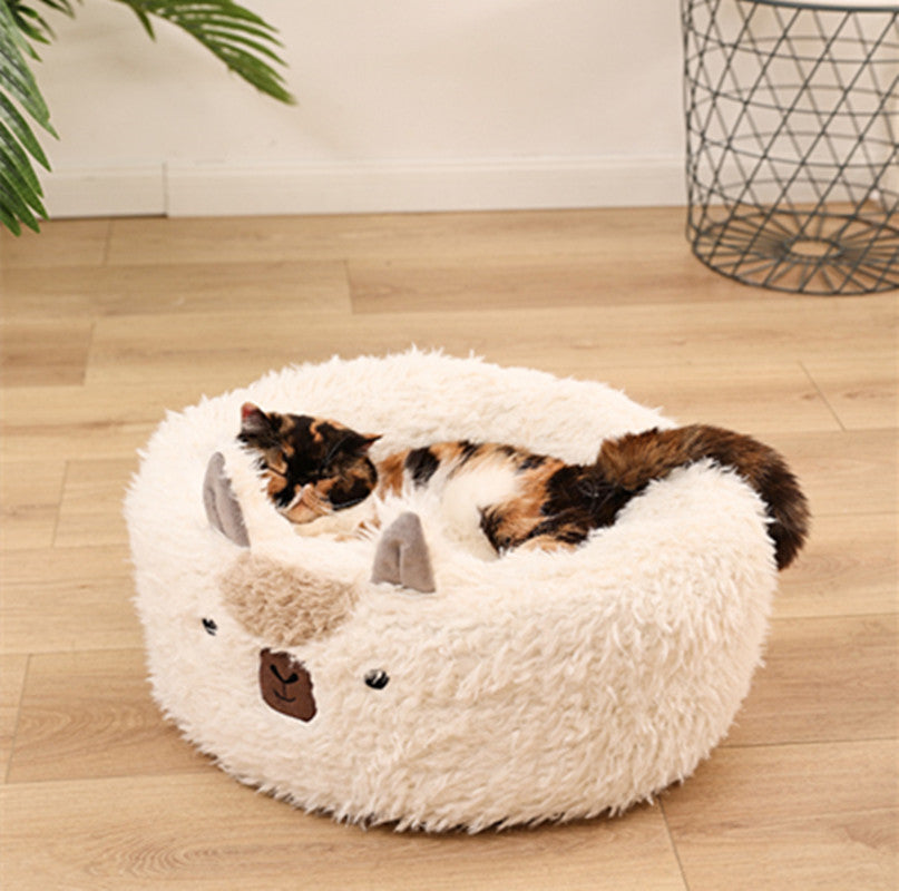 Alpaca Pet Bed Warm Plush Cat Dog Bed - Pet Perfection