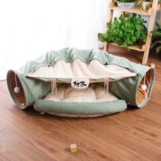 Pet Cats Tunnel Interactive Play Toy Mobile Collapsible Ferrets Rabbit Bed tunnels Indoor Toys Kitten Exercising Products - Pet Perfection