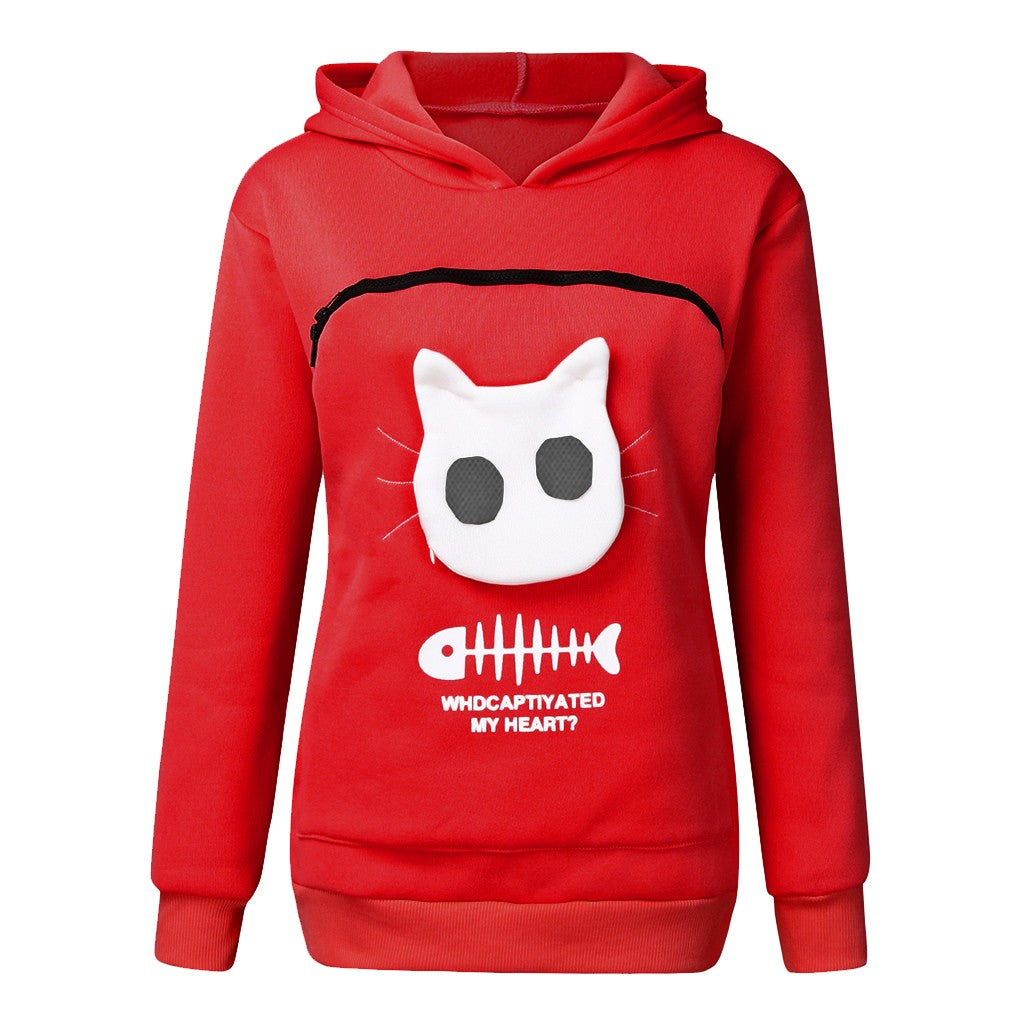 Women Hoodie With Cat/Pet Pocket - Different colours available - Pet Perfection