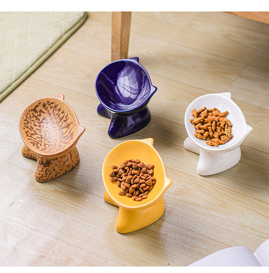 Ceramic, Raised Pet Food Bowl - Pet Perfection