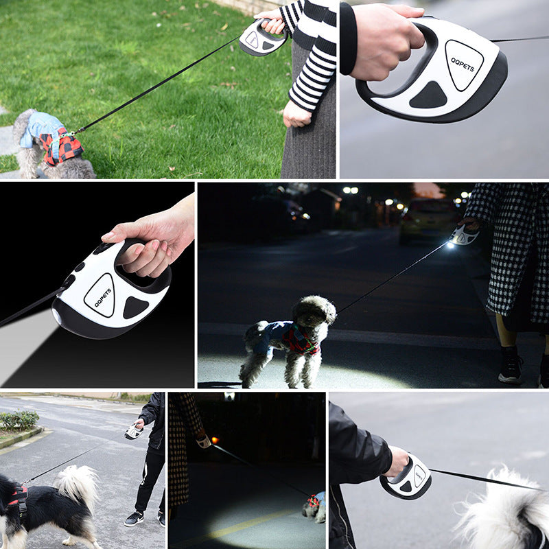 Pet Dog Automatic Retractable Fiber Leash Night Safety LED Shining Automatic Stretching Dog Hand Holding Rope Pet Supplies - Pet Perfection