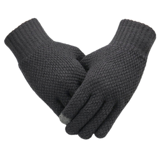 Warm knitted gloves for men - with touch-screen finger-tip option - Pet Perfection