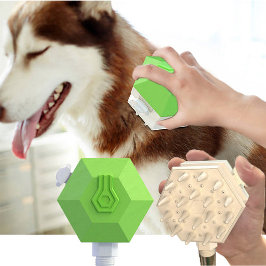 Handheld Massage/Comb Shower Attachment For Dog/Cat Washing - Pet Perfection