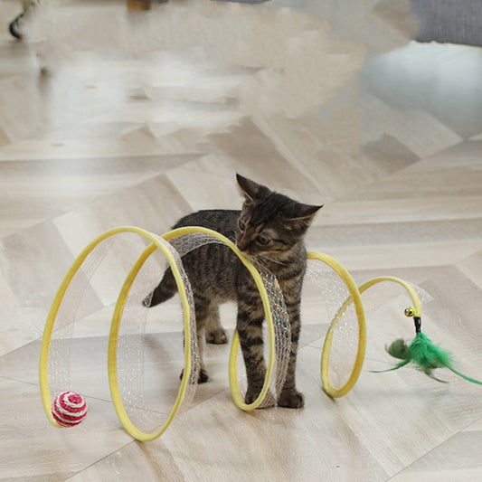 Cat Pets Toys Mouse Shape Balls Foldable Cat Kitten Play Tunnel Funny Cat Stick Mouse Supplies Simulation Mouse Pet Accessories - Pet Perfection