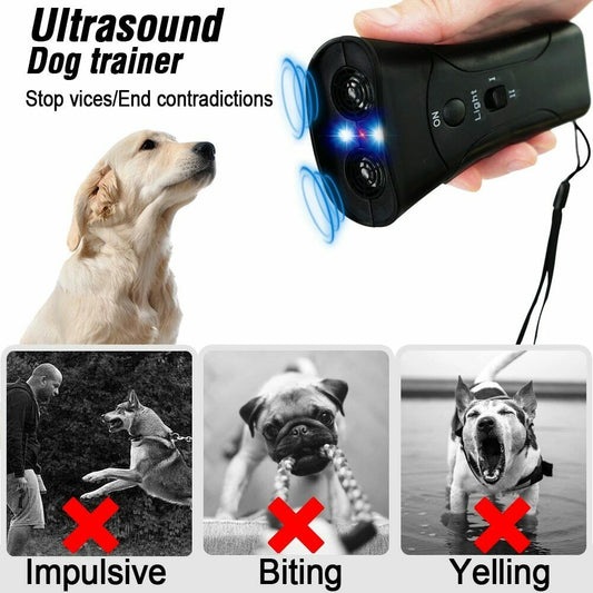 Ultrasonic Anti Dog Barking Trainer LED Light Gentle Chaser Petgentle Sonics - Pet Perfection