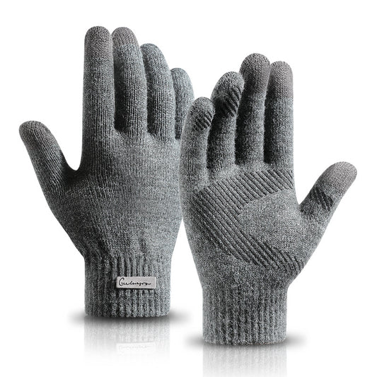 Thickened Arctic Fleece Knitted Wool Gloves - Men's - Pet Perfection