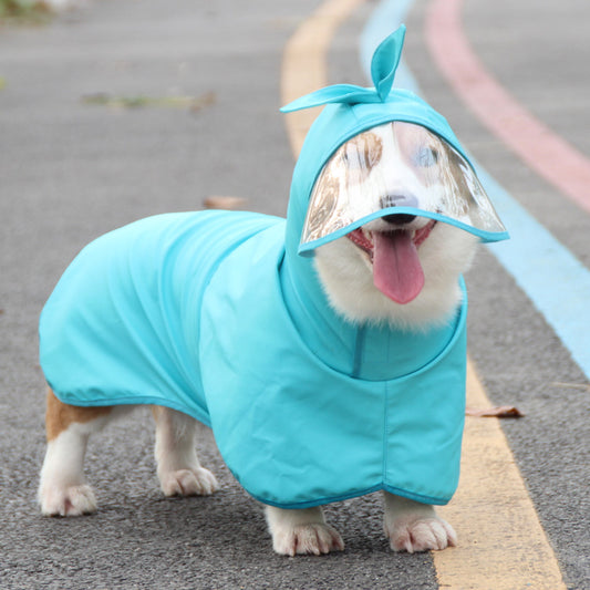 Transparent Brim Waterproof PU Dog Raincoat - Pet Perfection
