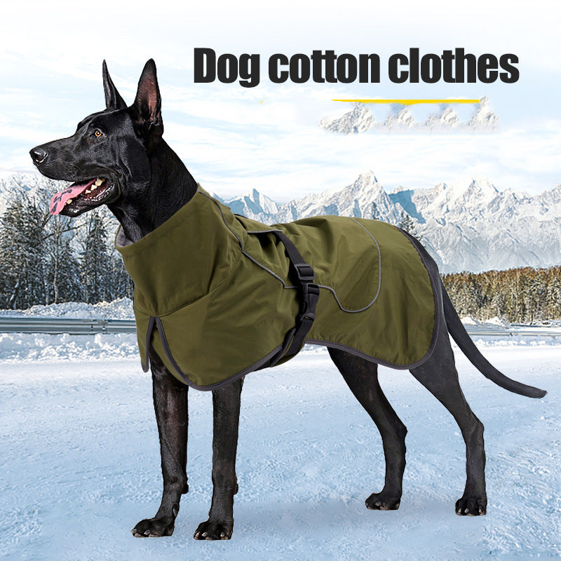 Warm Winter Coat For Medium Or Large Dogs - Khaki Or Black