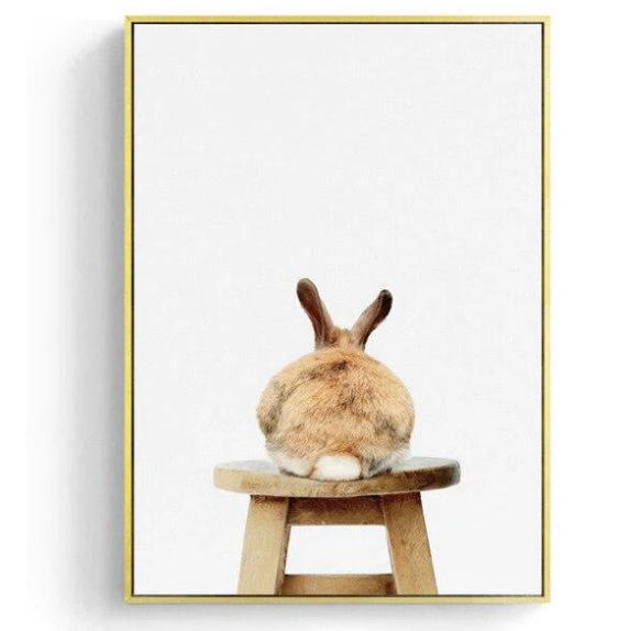 Sitting Cute Rabbit Canvas Poster - Pet Perfection