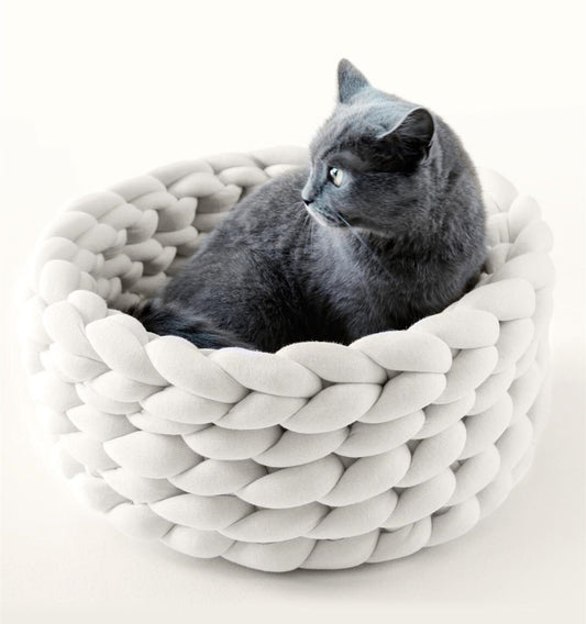 Coarse Wool Hand-woven Pet Nest Washable Solid Color - Pet Perfection